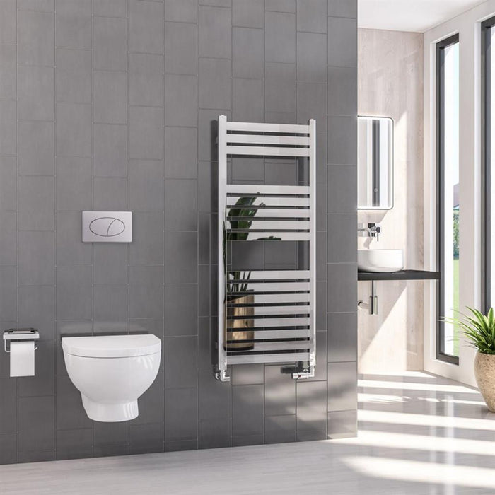 Eastbrook Defford Vertical Designer Straight Heated Towel Rail - Chrome