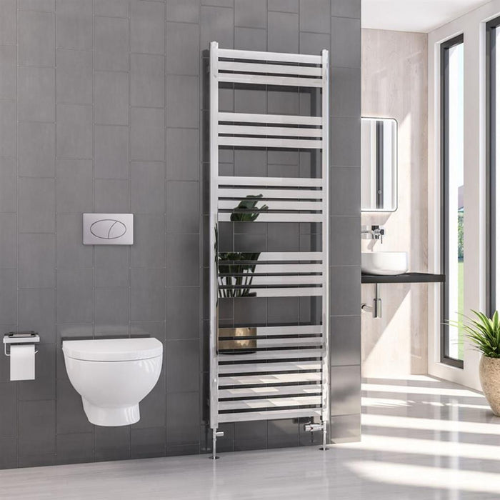 Eastbrook Defford Vertical Designer Straight Heated Towel Rail - Chrome