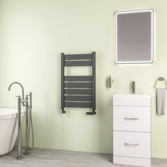 Eastbrook Santero Vertical Designer Heated Towel Rail - Matt Anthracite