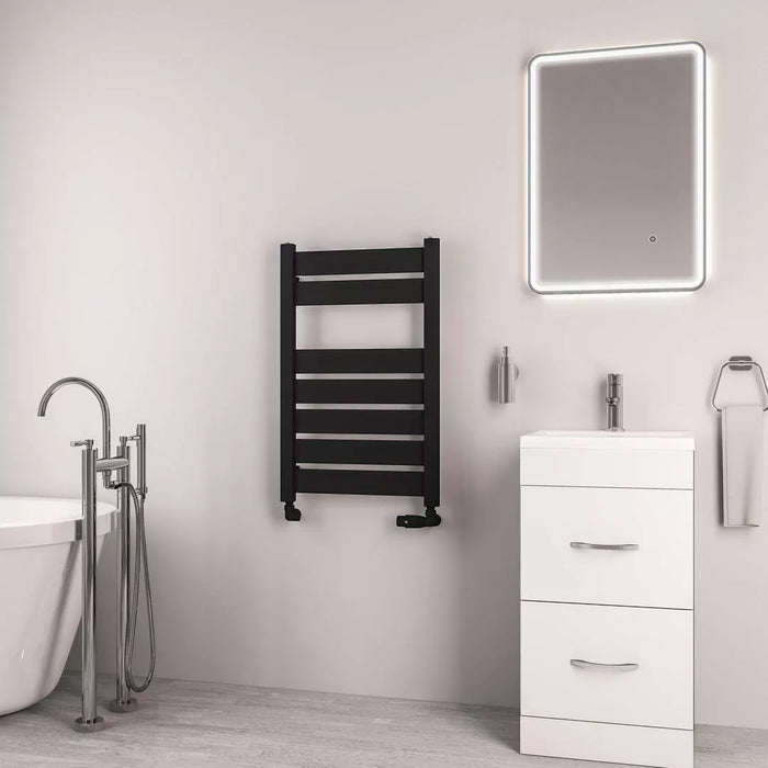 Eastbrook Santero Vertical Designer Heated Towel Rail - Matt Black