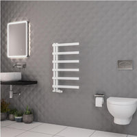 Eastbrook Platani Vertical Designer Straight Heated Towel Rail - Matt White
