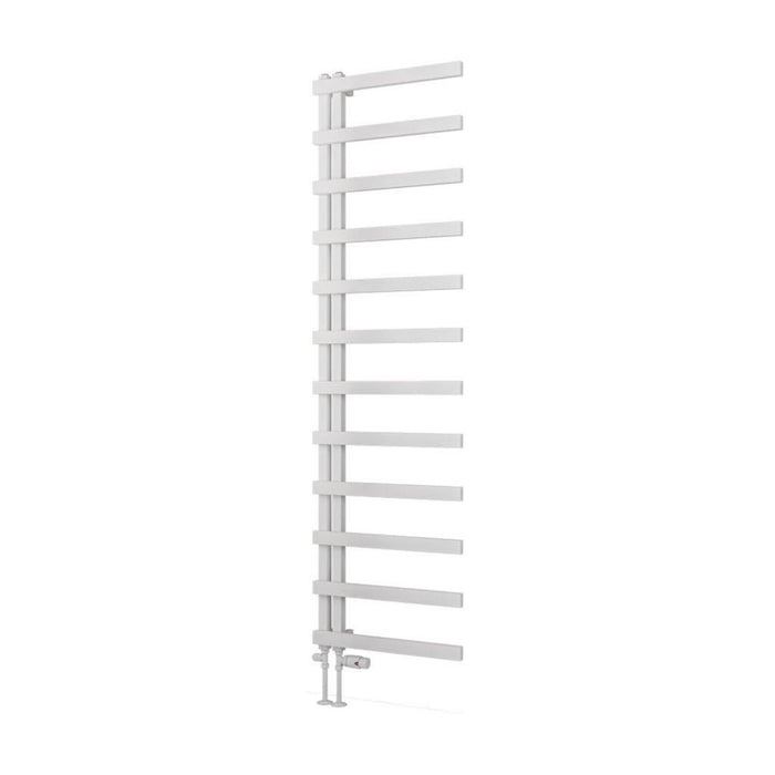 Eastbrook Platani Vertical Designer Straight Heated Towel Rail - Matt White
