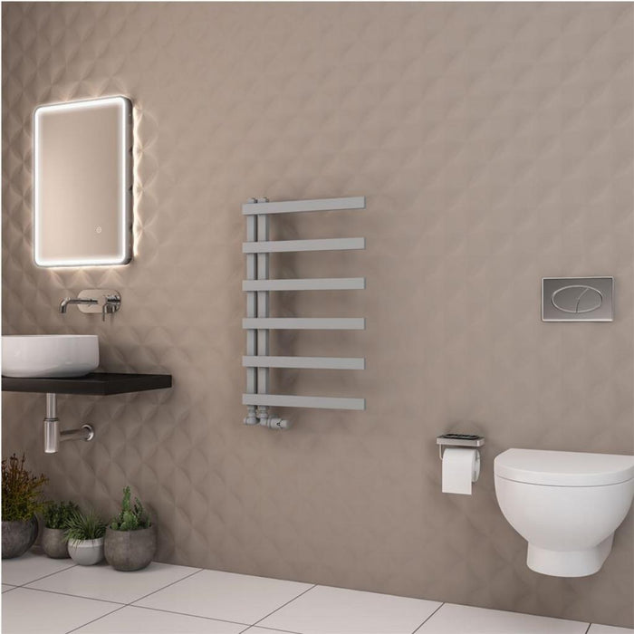Eastbrook Platani Vertical Designer Straight Heated Towel Rail - Matt Grey