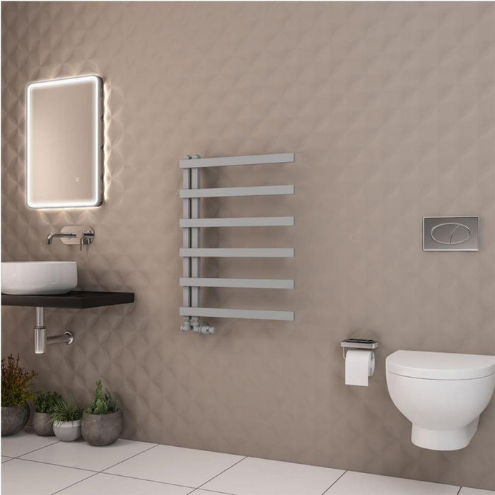 Eastbrook Platani Vertical Designer Straight Heated Towel Rail - Matt Grey