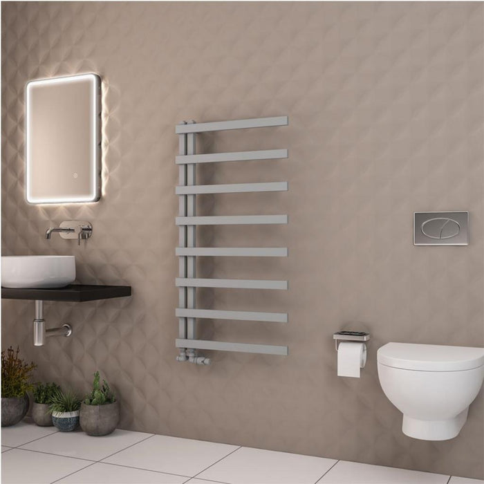 Eastbrook Platani Vertical Designer Straight Heated Towel Rail - Matt Grey