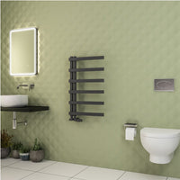 Eastbrook Platani Vertical Designer Straight Heated Towel Rail - Matt Anthracite