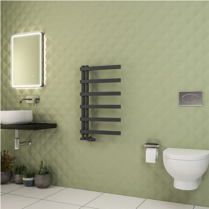 Eastbrook Platani Vertical Designer Straight Heated Towel Rail - Matt Anthracite