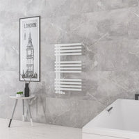 Eastbrook Reinbach Vertical Designer Straight Heated Towel Rail - Matt White