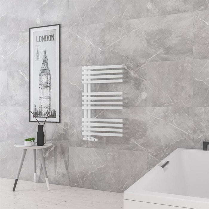 Eastbrook Reinbach Vertical Designer Straight Heated Towel Rail - Matt White