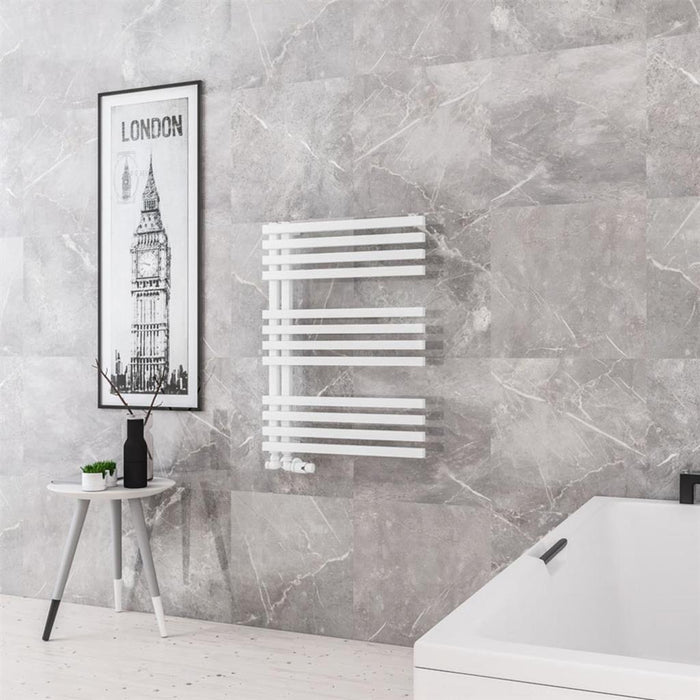 Eastbrook Reinbach Vertical Designer Straight Heated Towel Rail - Matt White
