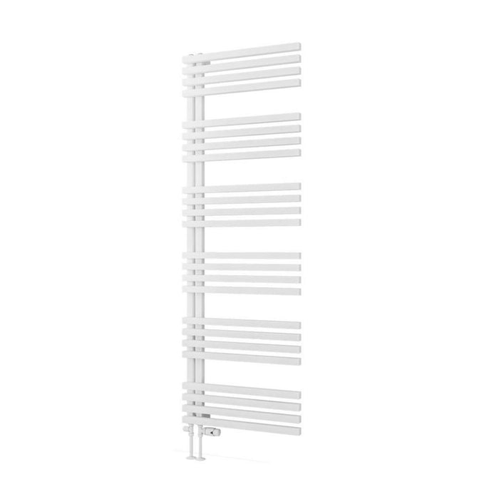 Eastbrook Reinbach Vertical Designer Straight Heated Towel Rail - Matt White