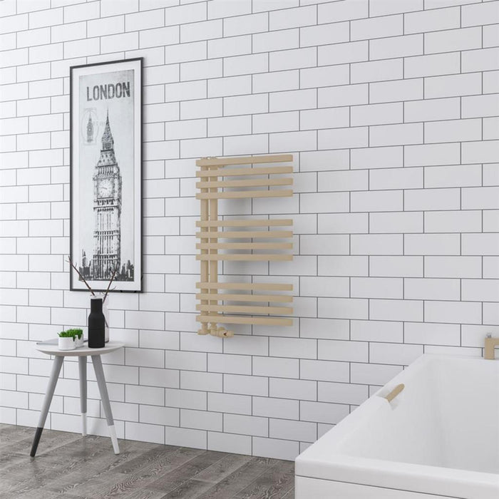 Eastbrook Reinbach Vertical Designer Straight Heated Towel Rail - Matt Cappuccino