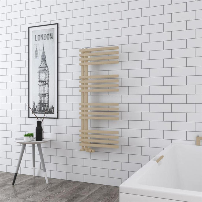 Eastbrook Reinbach Vertical Designer Straight Heated Towel Rail - Matt Cappuccino