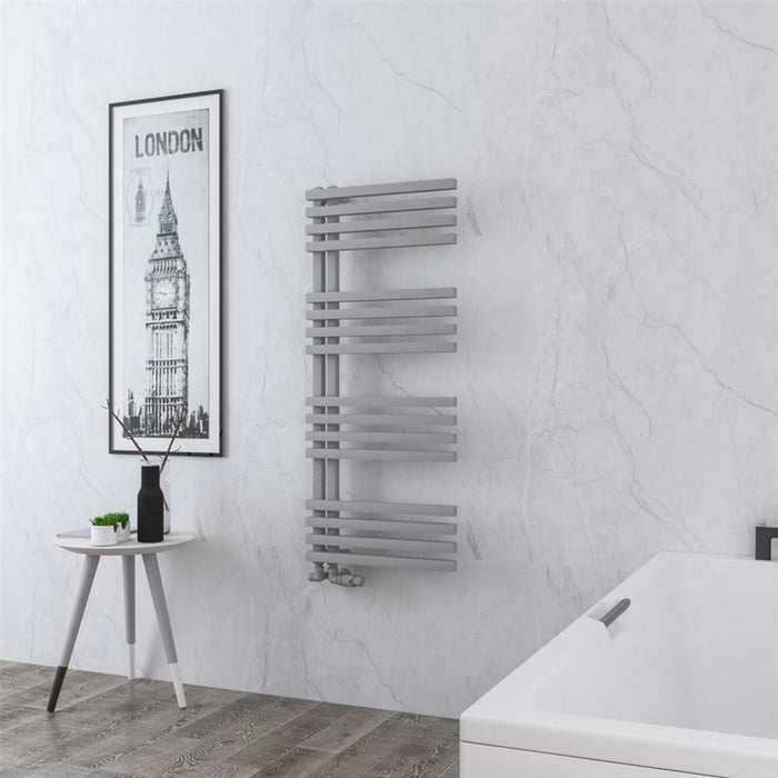 Eastbrook Reinbach Vertical Designer Straight Heated Towel Rail - Matt Grey