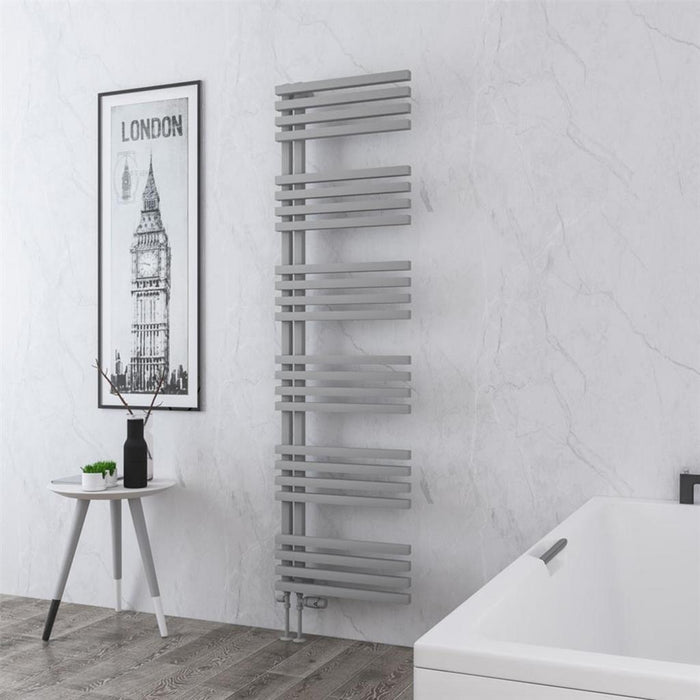 Eastbrook Reinbach Vertical Designer Straight Heated Towel Rail - Matt Grey