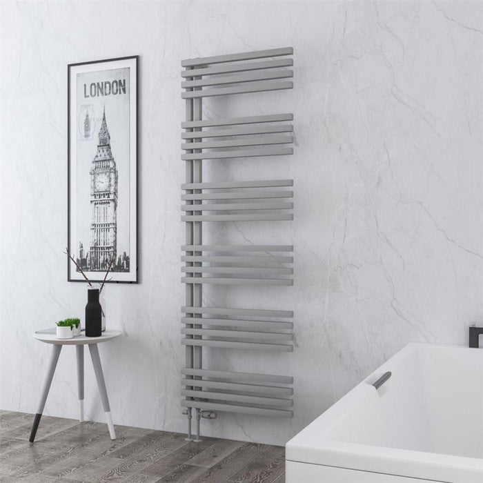 Eastbrook Reinbach Vertical Designer Straight Heated Towel Rail - Matt Grey