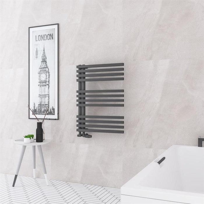 Eastbrook Reinbach Vertical Designer Straight Heated Towel Rail - Matt Anthracite