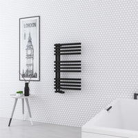 Eastbrook Reinbach Vertical Designer Straight Heated Towel Rail - Matt Black