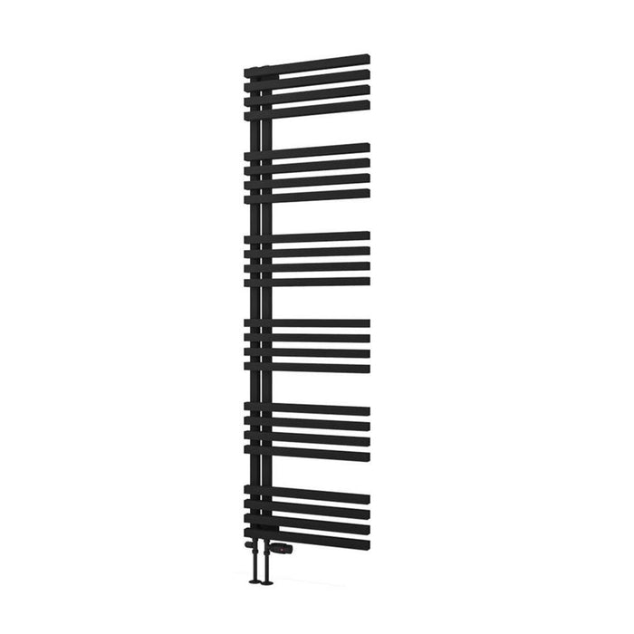 Eastbrook Reinbach Vertical Designer Straight Heated Towel Rail - Matt Black