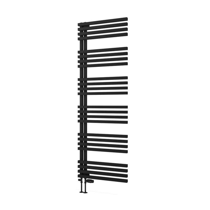 Eastbrook Reinbach Vertical Designer Straight Heated Towel Rail - Matt Black
