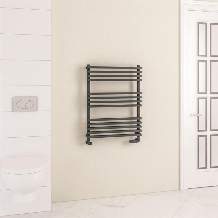 Eastbrook Rowsham Vertical Designer Heated Towel Rail - Matt Anthracite