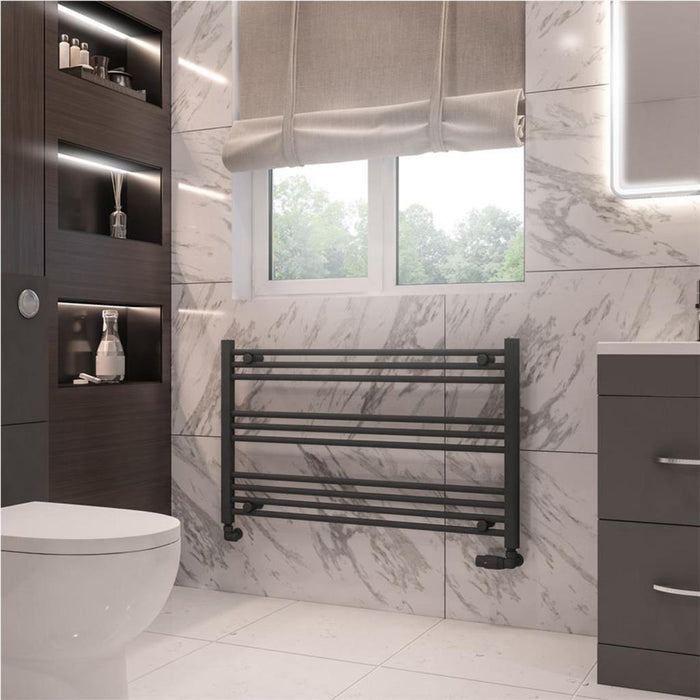 Eastbrook Wingrave Straight Heated Towel Rail - Matt Anthracite