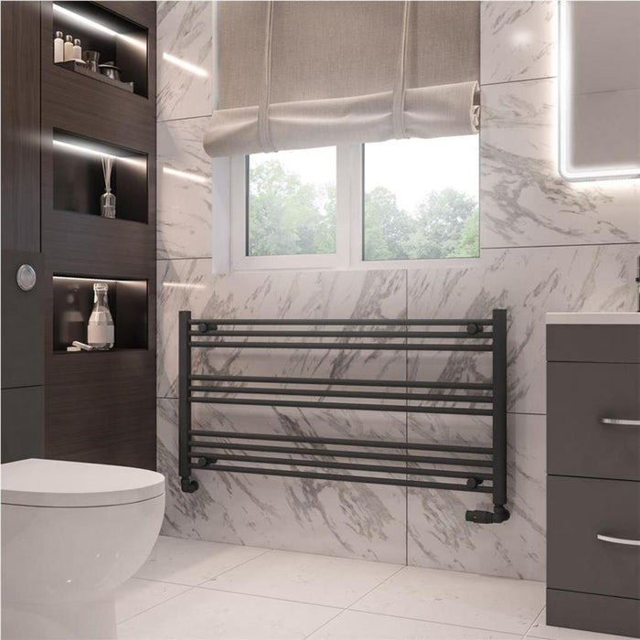 Eastbrook Wingrave Straight Heated Towel Rail - Matt Anthracite