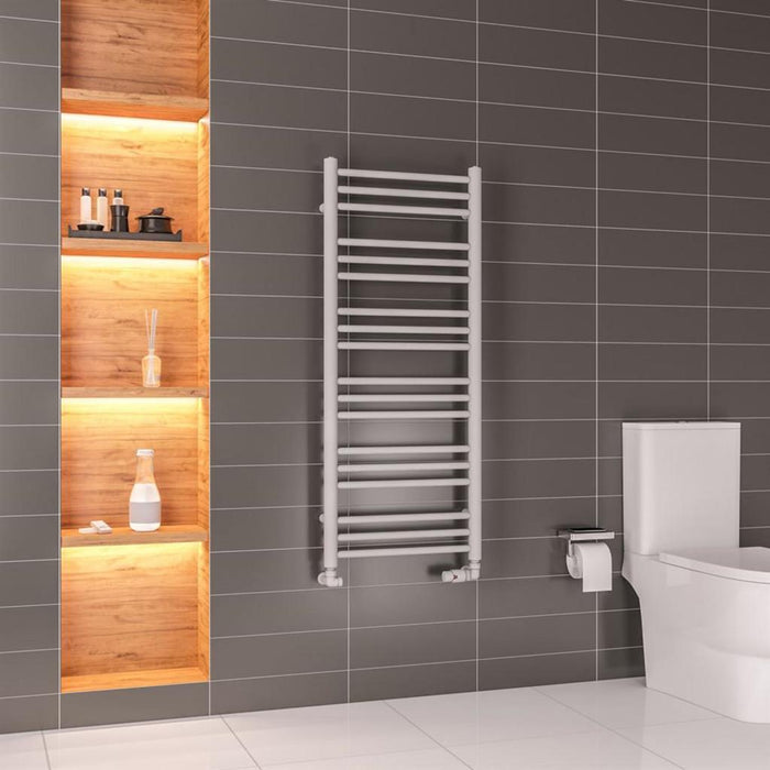 Eastbrook Coronium Round Vertical Straight Heated Towel Rail - Matt Grey