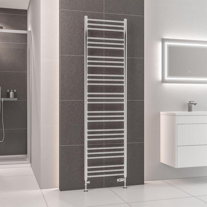 Eastbrook Coronium Round Vertical Straight Heated Towel Rail - Chrome