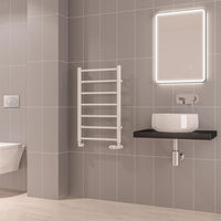 Eastbrook Tuscan Round Vertical Straight Heated Towel Rail - Gloss White