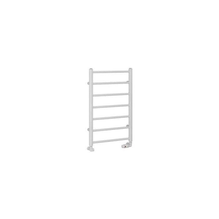 Eastbrook Tuscan Round Vertical Straight Heated Towel Rail - Gloss White
