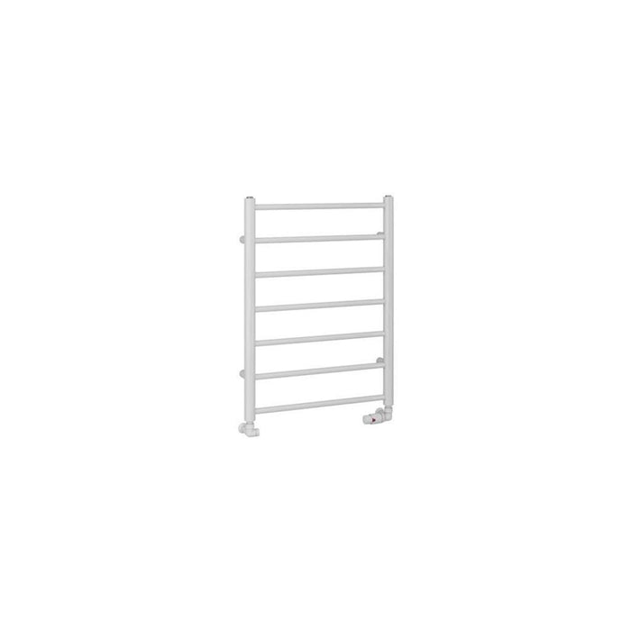 Eastbrook Tuscan Round Vertical Straight Heated Towel Rail - Gloss White