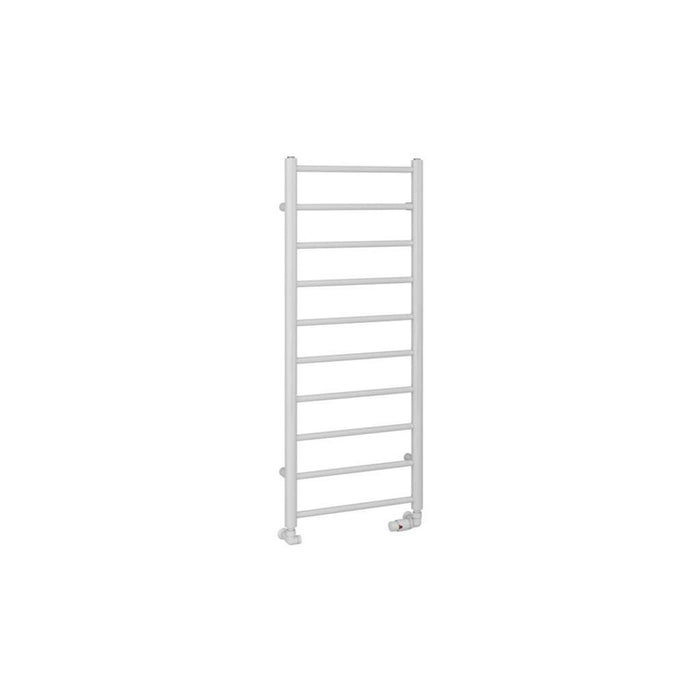 Eastbrook Tuscan Round Vertical Straight Heated Towel Rail - Gloss White