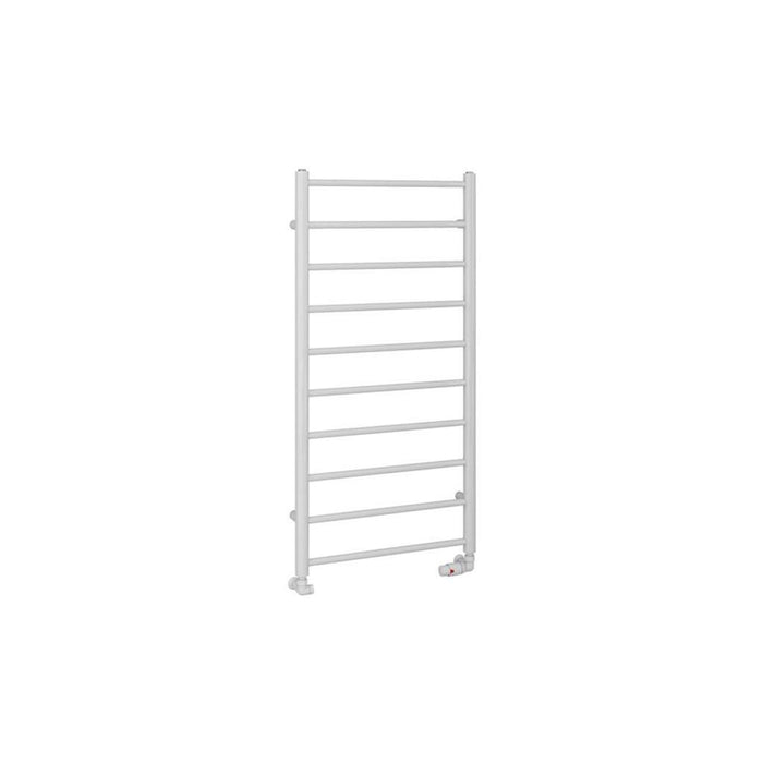 Eastbrook Tuscan Round Vertical Straight Heated Towel Rail - Gloss White