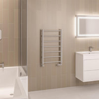 Eastbrook Tuscan Round Vertical Straight Heated Towel Rail - Matt Grey