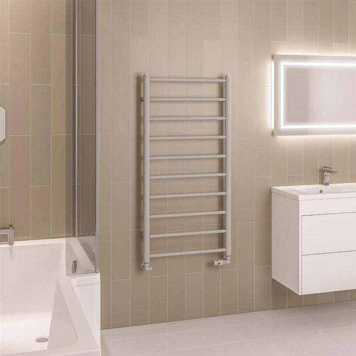 Eastbrook Tuscan Round Vertical Straight Heated Towel Rail - Matt Grey