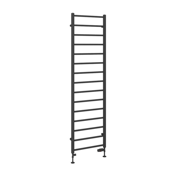 Eastbrook Tuscan Round Vertical Straight Heated Towel Rail - Matt Anthracite