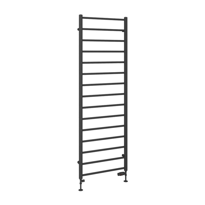 Eastbrook Tuscan Round Vertical Straight Heated Towel Rail - Matt Anthracite
