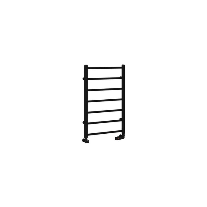 Eastbrook Tuscan Round Vertical Straight Heated Towel Rail - Matt Black