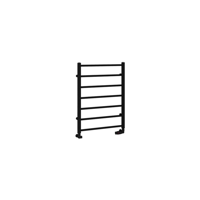 Eastbrook Tuscan Round Vertical Straight Heated Towel Rail - Matt Black
