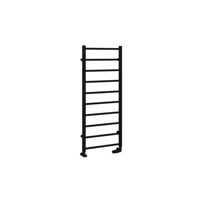 Eastbrook Tuscan Round Vertical Straight Heated Towel Rail - Matt Black