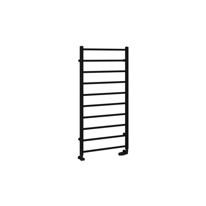 Eastbrook Tuscan Round Vertical Straight Heated Towel Rail - Matt Black