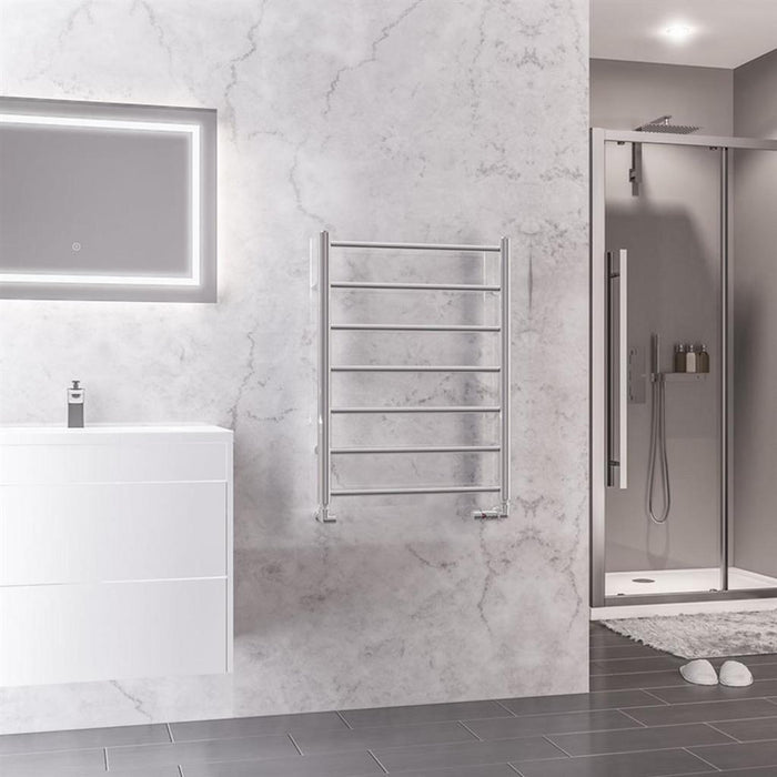 Eastbrook Tuscan Round Vertical Straight Heated Towel Rail - Chrome