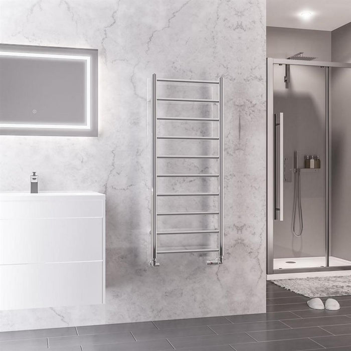 Eastbrook Tuscan Round Vertical Straight Heated Towel Rail - Chrome