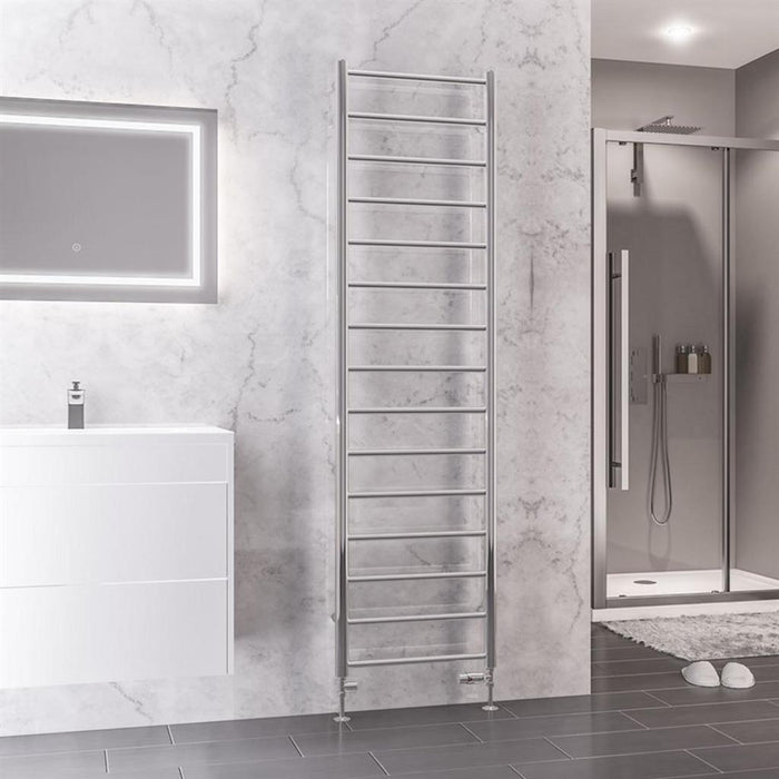 Eastbrook Tuscan Round Vertical Straight Heated Towel Rail - Chrome