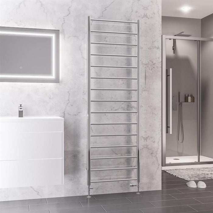 Eastbrook Tuscan Round Vertical Straight Heated Towel Rail - Chrome