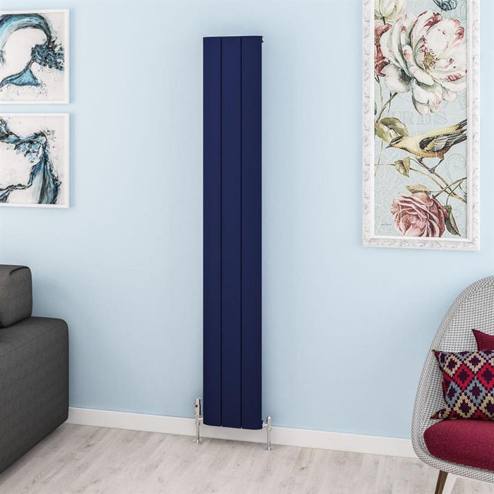 Eastbrook Withington Aluminium Vertical Designer Radiator - Matt Cobalt Blue
