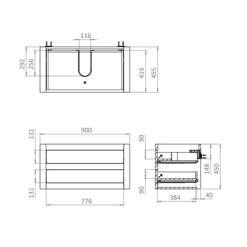 Crosswater Canvass Vanity Unit with Carrara Marble Effect