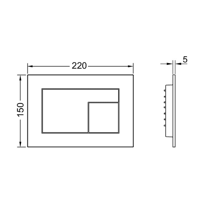 Tece Velvet Dual Flush Plate for Concealed Cistern
