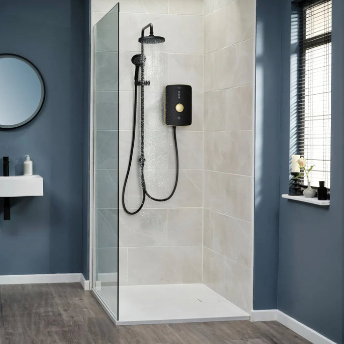 Triton Amala DuElec 9.5kW Electric Shower - Black/Brushed Brass